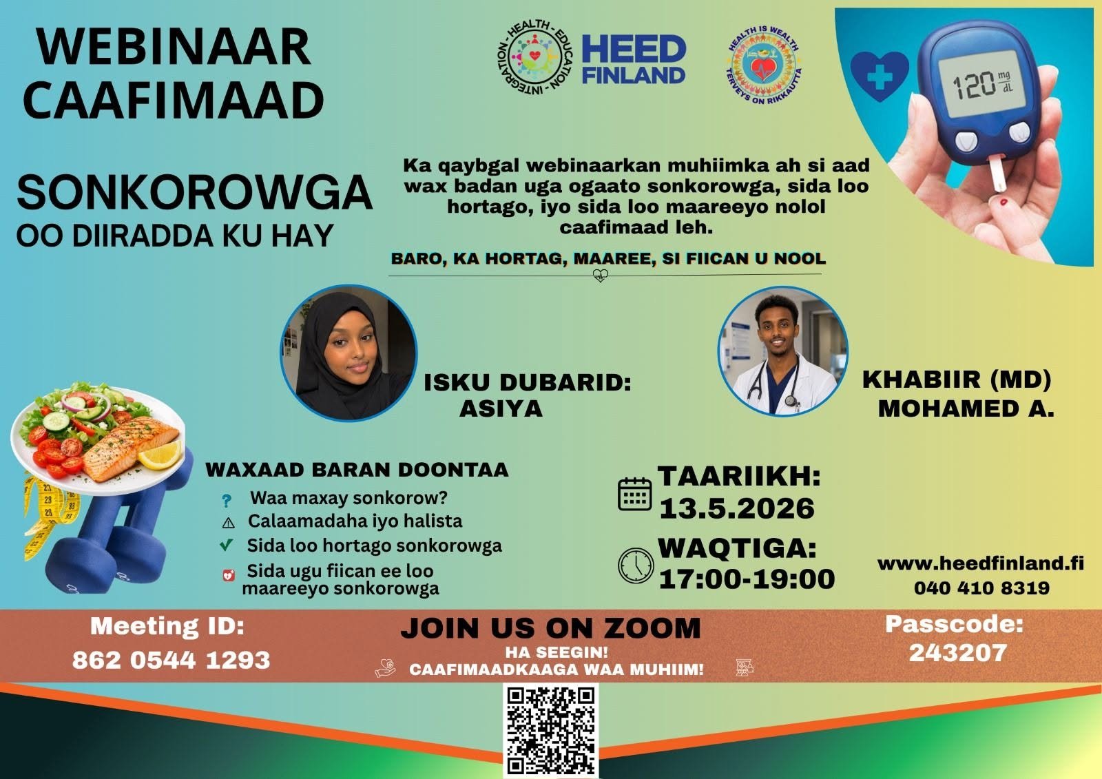 Somalinkielinen diabeteswebinaari